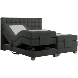 MKS Boxspringbett 200 x 200 cm H3 Dunkelgrau