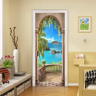3D Türtapete Selbstklebend Türaufkleber - LANDSCHAFT - Türposter PREMIUM PVC Wasserfest Wandtattoo Für Schlafzimmer Wohnzimmer Tür Dekoration Tapete 90 x 200 cm