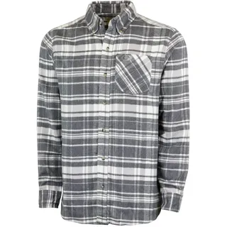 Mossy Oak Flanellhemd für Herren, Büffelkariert, langärmelig, Flanellhemden, weiche Flanelle für Herren, EIN traditioneller Look mit New Age Komfort, graues Karo, Größe XXL