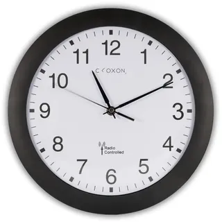 cloxon Funkwanduhr 30 cm 30 cm schwarz