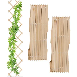 Relaxdays Rankgitter ausziehbar 180 x 30 cm Braun/Natur