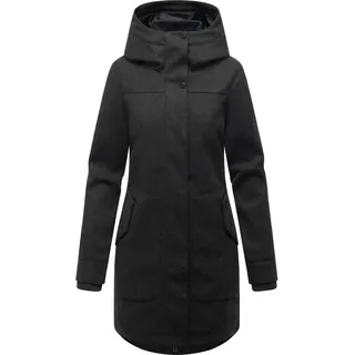 Wollmantel RAGWEAR "Wollmantel Janesha Coat", Damen, Gr. M, grau (dunkelgrau), Obermaterial: 100% Polyester PES.  Obermaterial: Futter: 100% Polyester PES., Mäntel Wollmantel