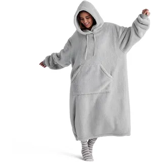 BEDSURE Hoodie Decke mit Ärmeln - Grau 129x75 cm, Kuscheldecke als Geschenk