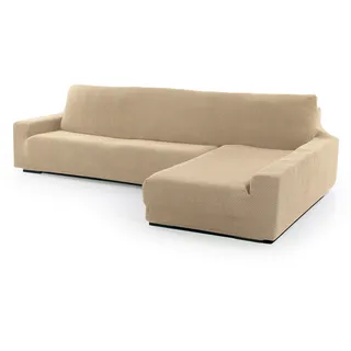 Sofaskins SOFASKINS® super elastischer Chaise Longue überzug, Sofabezug rechte Lange Armlehne, Sofa überzug atmungsaktiv, bequem und langlebig, Kompatible Abmessungen des Sofas (210-340 cm), Farbe beig