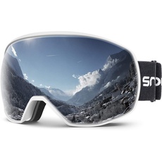 Skibrille Damen und Herren Snowboardbrille Doppel-Objektiv OTG UV400 Schutz Anti-Beschlag Winddicht Ski Schutzbrille Helmkompatibel für Skifahren Motorrad Fahrrad Skaten