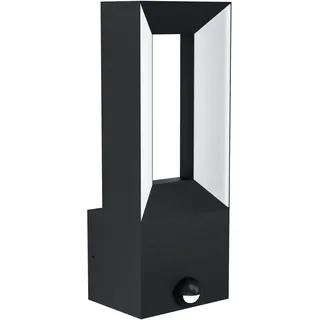 EGLO Außenleuchte Aluminium Kunststoff schwarz mit Bewegungsmelder Dämmerungssensor IP44