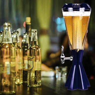 REAWOW 3L Getränkesäule Beer Tower Dispenser Drink Dispenser mit Ice Tube und LED Lights Keg Tag für Küchenparty