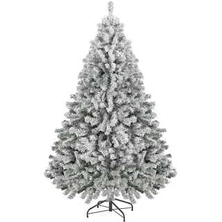 Künstlicher Weihnachtsbaum 180cm Realistischer Weihnachtsschmuck mit 602 Zweigspitzen Faltbarem Metallständer für Weihnachtsfeiern Drinnen Draußen (Weiß, 180cm)