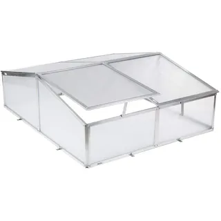 Gewächshaus/Frühbeet G21 zweiteiliges GA12 100 x 120 x 40 cm, stabile und Feste Aluminiumkonstruktion