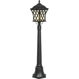 Wegeleuchte IP23 Grau E27 112 cm Glas Aluminium Rustikal Stehlampe außen Garten Haus - Grau