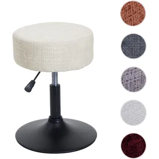 Hocker HWC-C22, Sitzhocker Schminkhocker, höhenverstellbar drehbar Ø 37cm Stoff Chenille (465g/m2) F