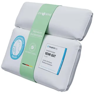 Badewannenkissen • Ergonomisches Badekissen mit 4D-Spezialschaumfüllung [Designed in Germany] Luxus Nackenkissen • Antibakterielles Kissen für Nacken & Rücken • Badekissen • Wannenkissen
