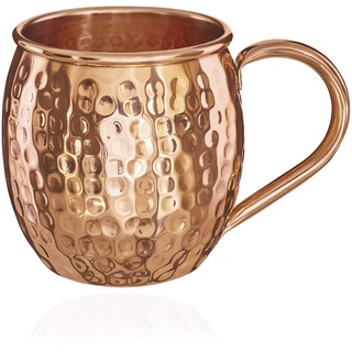 NKlaus 140g Kupferbecher reines Kupfer 100% Ayuverda Kupfertasse Oval Moscow Mule 500ml 11261