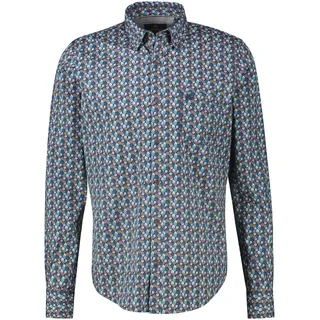 Lerros Langarmhemd floral light coffee XXL