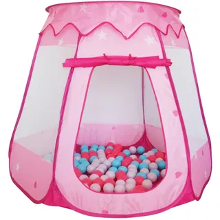 Relaxdays Bällebad , Kunststoff, Textil, Metall , 118x95x118 cm , unisex , Freizeit & Co, Gartenspielzeug