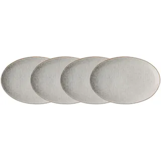 Butlers Teller 4er-Set Henley 26 x 24 cm , Grau , Keramik , 21x2.8x30 cm , Geschirr, Teller, Speiseteller