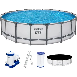 Steel Pro Max Frame Pool Set 610 x 132 cm lichtgrau inkl. Filterpumpe