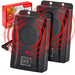 pattler PATTLER® Marderschreck Auto batteriebetrieben für ca. 40m2 - mit Ultraschall & Anti Gewöhnungseffekt. Mobiler Marderschutz mit Batteriebetrieb. Marderabwehr Auto, Haus, Dachboden, Garten - 2 Stück