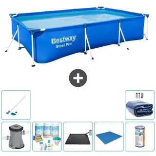Bestway Steel Pro Rechteckig - 300x201x66 cm - 8-teilig S21569 - Blau