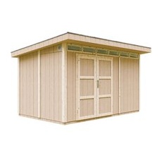 Timbela Holz-Gartenhaus M904A Flachdach Grundiert 412 cm x 279 cm