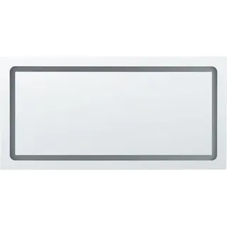 Beliani Badspiegel Silber Glas und Aluminium 120 x 60 cm Rechteckig mit LED-Beleuchtung Touch-Sensor Antibeschlag Modern Badezimmer Möbel Ausstattung - Silber