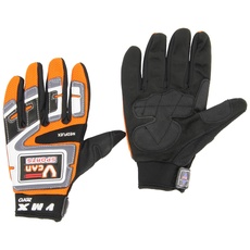 Protectwear MX01-OR-XXL Crosshandschuhe, Downhillhandschuhe, BMX-Handschuhe aus Reißfestem Textil mit Kunstoffaufsätzen, Größe XXL, Orange/Schwarz/Weiß