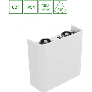Spectrum LED Wandleuchte LUNARIX 2 4W 400lm Außenleuchte Up/Down IP54 weiß CCT 2700-6500K - Weiß
