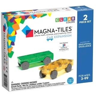 Magna-Tiles Cars - Green & Yellow 2-Piece Magnetic Building Set