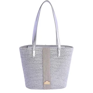 Don Algodon Azores Strandtasche Stroh Silver