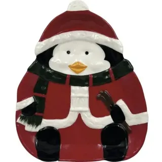 Dekoteller Lafiora Pinguin Weihnachten Keramik 12,8 x 20,7 x 3,5 cm