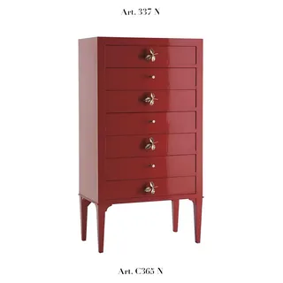 Kommode Hochschrank Sideboard Schränke Möbel Massive Italienische Einrichtung - Rot