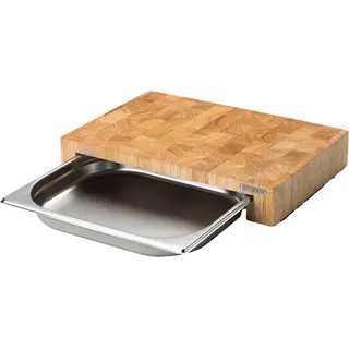 Continenta Schneidebrett mit Edelstahl-Schublade 1-tlg. 39 x 27 x 6,5 cm Beige
