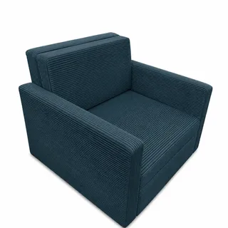 Sessel BETO - Schlafsessel Klappsessel mit Schlaffunktion – Cord Blau - Blau