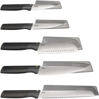 Joseph Joseph Duo Küchenmesser Set 5-tlg. Japanische Edelstahlklingen Schwarz/Opal
