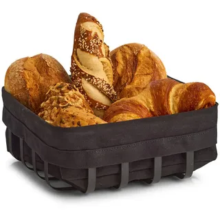 Brotkorb Metall 22/22 cm , Schwarz , 22x9x22 cm , Geschirr, Tischkultur & Serviergeschirr, Brotkörbe
