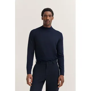 bugatti Rollkragenpullover »Regular Fit« aus Merino-Wolle-Seide-Mix, blau