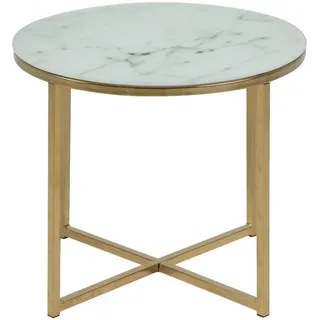 Actona Ambia Home COUCHTISCH Grau, Weiß, Goldfarben