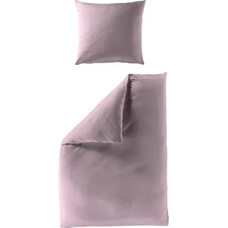 BIERBAUM Elegant uni Mako-Satin Flieder 135 x 200 cm + 40 x 80 cm