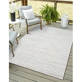 Myflair Möbel & Accessoires Outdoorteppich "Plush, LAGERRÄUMUNG", rechteckig 8 mm Höhe Uni Farben, Hoch-Tief Effekt, Outdoor geeignet, Balkon, Terrasse,