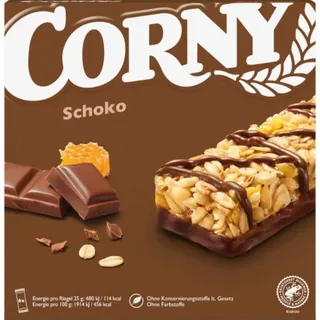 CORNY Schoko Müsliriegel Mandeln Erdnüssen und Bienenhonig 150g