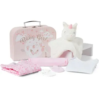 Baby Box Shop Baby Shower Gifts Set - 7 Baby Girl Geschenk, Baby Geschenkset Neugeborene Mädchen, Baby Girl Gift - Geschenkbox Für Neugeborene Mädchen - Neuegeburne Baby Unisex Geschenk - Rosa