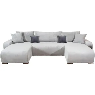 Collection AB »Paola U-Form, Breite 314 cm« Wohnlandschaft,2 Ottomane,Bonnelfederkern,Rückenkissen, grau