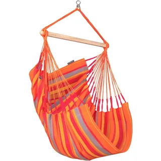 La Siesta Hängesessel , Gelb, Orange, Rot, Hellgrau , Holz, Textil , Bambus , 90x145x140 cm , wetterbeständig, UV-beständig, regenabweisend , Gartenmöbel, Gartenschaukeln, Hängesessel