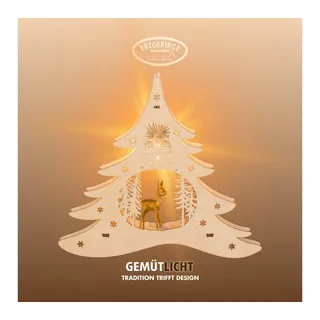 Weigla Fensterbild Tannenbaum "Geschnitztes Reh"