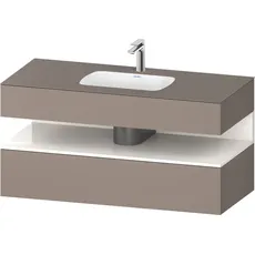 Duravit Qatego Einbauwaschtisch mit Konsolenwaschtischunterbau, 1200x550x600mm, Nische Weiß Hochglanz, QA4787022, Farbe: Basalt Matt/mit Nischenbeleuchtung