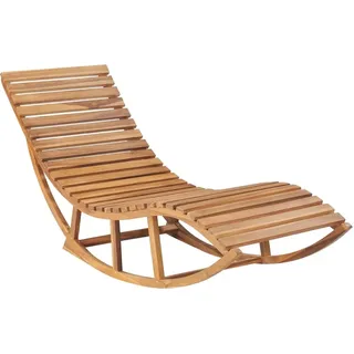 vidaXL Schaukelliege mit Auflage Massivholz Teak - Blau