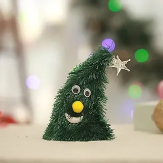 Tanzende Weihnachtendeko Weihnachtsbaum mit Beleuchtung künstlicher Weihnachtsbaum Klein Lustig Tree Weihnachtsbaum Tischdeko Mini Christmas Tree Weihnachten Deko 15cm