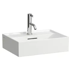 Laufen Kartell Aufsatzhandwaschbecken, 1 Hahnloch, mit Überlauf, 450x340mm, H818330, Farbe: Weiß mit LCC Active