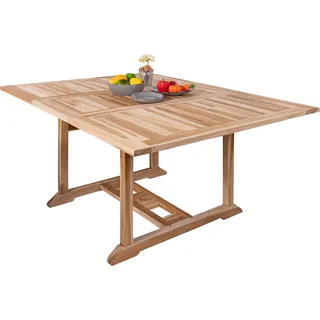 SAM® Teak Gartentisch eckig ausziehbar 120 - 170 cm x 120 cm Madera - Beige