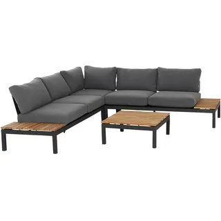 Siena Garden LOUNGEGARNITUR Anthrazit, Grau, Teakfarben - 252x84x252 cm